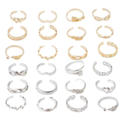 12 Pieces Toe Rings with Geometric Design - Image 6