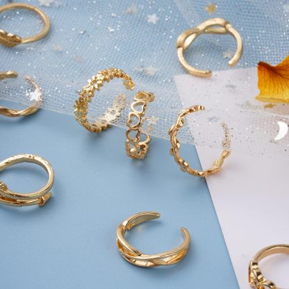 12 Pieces Toe Rings with Geometric Design - Image 7