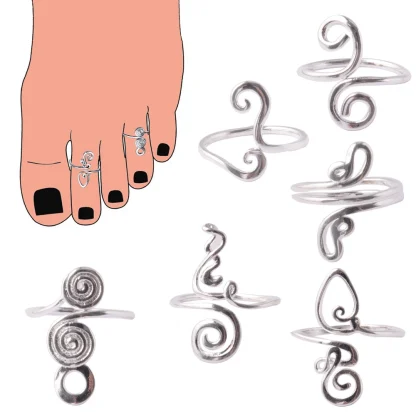 Creative Toe Ring with Twirling Design - Image 2