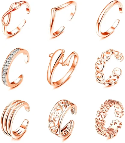 Sparkling Toe Rings with Adjustable Fit - Image 10