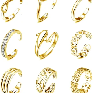 Sparkling Toe Rings with Adjustable Fit