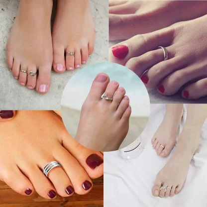 Sparkling Toe Rings with Adjustable Fit - Image 2