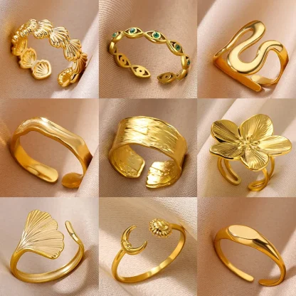 Bold Floral Toe Rings with Open Band - Image 2