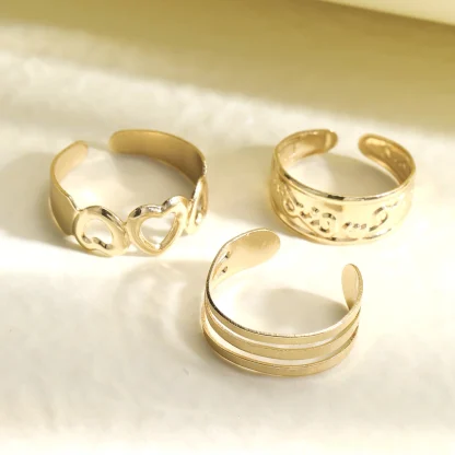 Open Band Toe Ring with Multilayer Design - Image 4