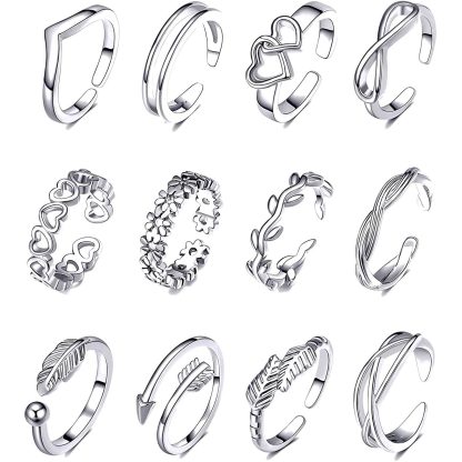 Adjustable Open Band Toe Rings - Image 13
