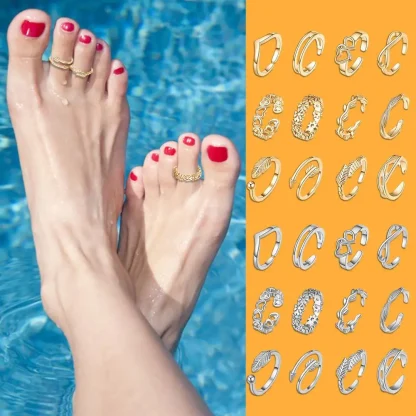 Boho-Style Toe Ring with Open Band - Image 6
