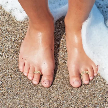 Chic 12 Pieces Toe Rings with Open Band - Image 9