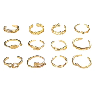Chic 12 Pieces Toe Rings with Open Band