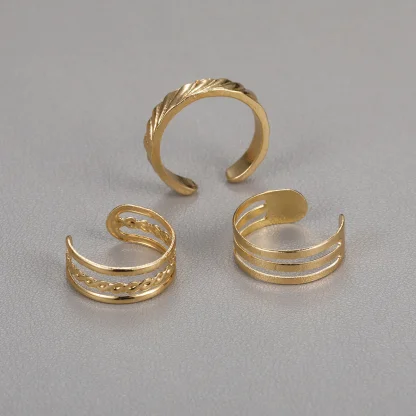 Open Band Toe Ring with Multilayer Design