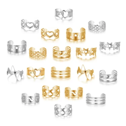 Multiple Design 10 Pieces Toe Rings - Image 6