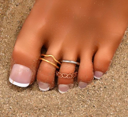 3 Pieces Elegant Stackable Toe Rings - Image 2
