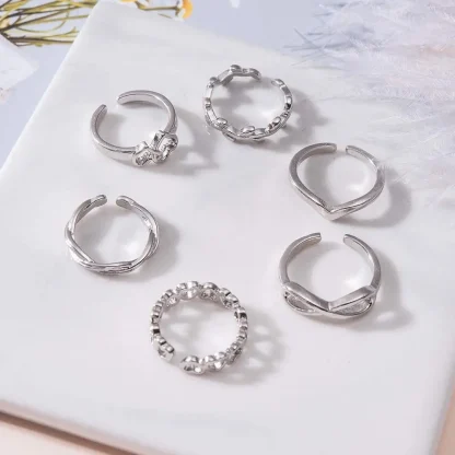 12 Pieces Toe Rings with Geometric Design - Image 5