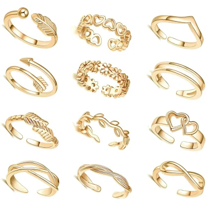 Adjustable Open Band Toe Rings - Image 2