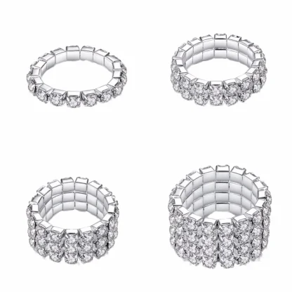 Elastic Toe Ring with Rhinestone Inspired Decor - Image 2