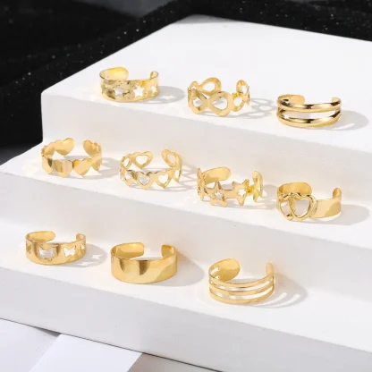 Adjustable Open Band Toe Rings - Image 6