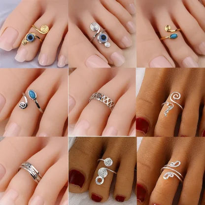 Stylish Toe Ring with Evil Eye Decor - Image 2