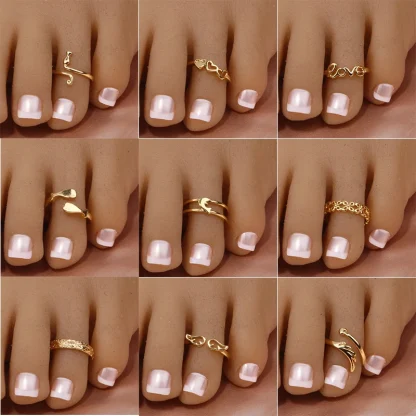 Stylish Toe Ring with Hollow Design - Image 2