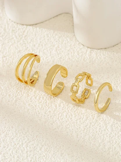 4 Pieces Open-Ended Adjustable Toe Ring
