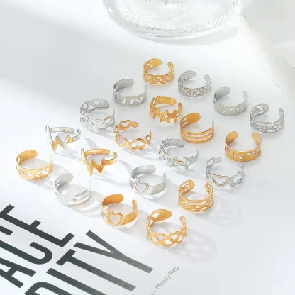 Multiple Design 10 Pieces Toe Rings - Image 3