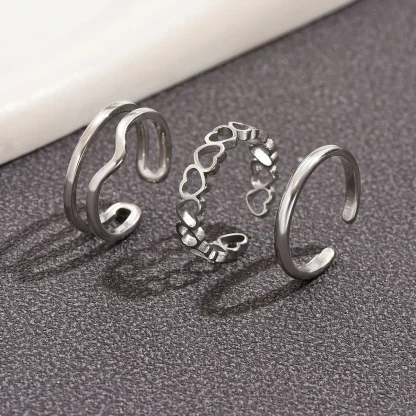 3 Pieces Elegant Stackable Toe Rings - Image 4
