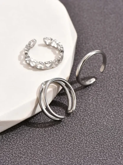 3 Pieces Elegant Stackable Toe Rings - Image 7