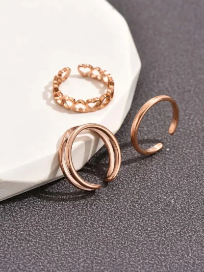 3 Pieces Elegant Stackable Toe Rings - Image 9