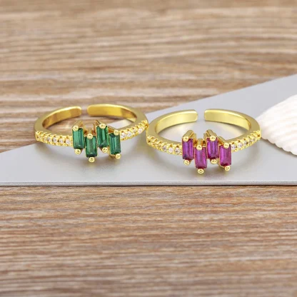 Geomtric Ring with Gemstrone-Inspired Design