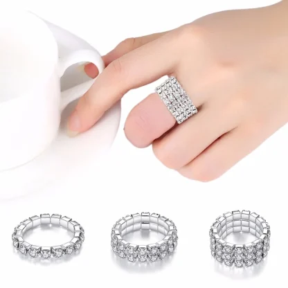 Elastic Toe Ring with Rhinestone Inspired Decor - Image 3