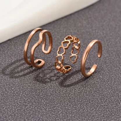 3 Pieces Elegant Stackable Toe Rings