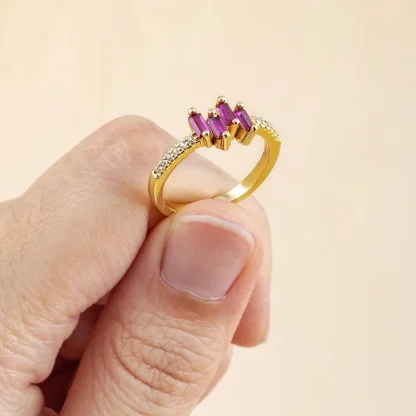 Geomtric Ring with Gemstrone-Inspired Design - Image 3